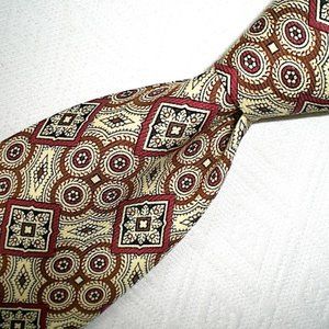 COACH  yellow red black paisley SILK TIE